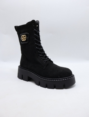 Botki damskie ocieplane na płaskim (36-41) 5808-2 BLACK