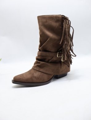 Botki damskie na obcasie (36-41) MB73 BROWN