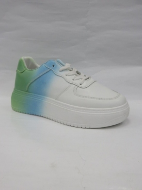 Buty sportowe damskie na płaskim (36-41) 019-65 WHITE/GREEN