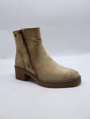 Botki damskie ocieplane na obcasie (36-41) 1986-2 BEIGE