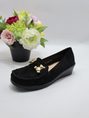 Mokasyny damskie na koturnie (36-41) QQ-15 BLACK