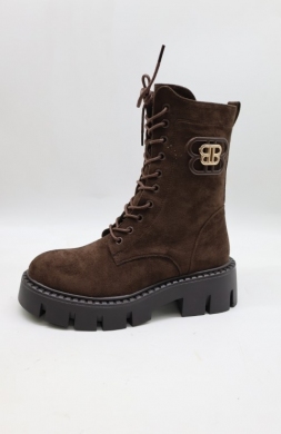 Botki damskie na płaskim (36-41) DE833 BROWN/SU