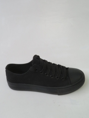 Trampki damskie na płaskim (36-41) BA105 CZARNY