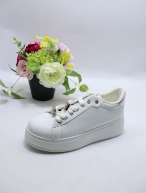 Buty sportowe damskie na płaskim (36-41) 88-195 WHITE