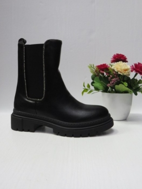 Botki damskie ocieplane na płaskim (36-41) RQ542 BLACK