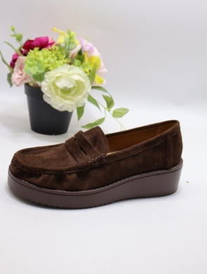 Mokasyny damskie na płaskim (36-41) 77-654 BROWN