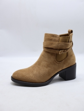 Botki damskie ocieplane na obcasie (36-41) 2617 KHAKI