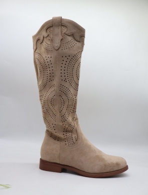 Kozaki damskie na płaskim (36-41) H198 KHAKI