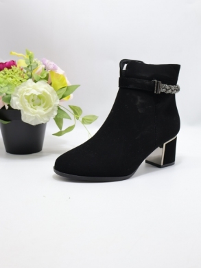 Botki damskie ocieplane na obcasie (36-41) DX2322 BLACK