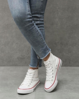 Trampki damskie na płaskim (36-41) BL308 WHITE