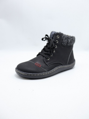 Botki damskie ocieplane na płaskim (36-41) 9611-1 BLACK