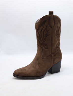 Kozaki damskie na obcasie (36-41) CHC-388 BROWN