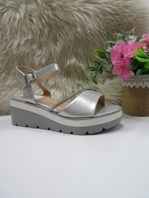 Sandały damskie na koturnie (36-41) HC538 SILVER