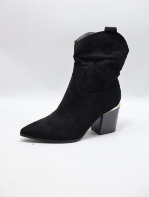 Botki damskie na obcasie (36-41) 9599A BLACK