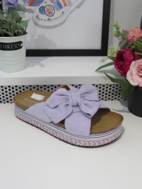 Klapki damskie na koturnie (36-41) 20-376 PURPLE