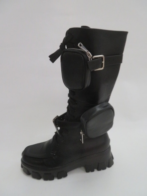 Kozaki damskie ocieplane na płaskim (36-41) GF172 BLACK