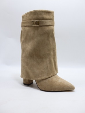 Kozaki damskie na obcasie (36-41) LA3116 KHAKI