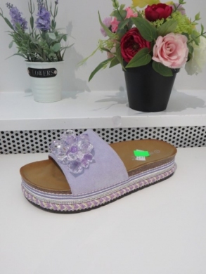 Klapki damskie na koturnie (36-41) 20-378 PURPLE