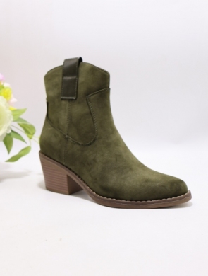 Botki damskie ocieplane na obcasie (36-41) C827 GREEN