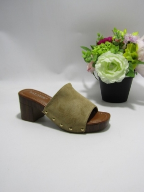 Klapki damskie na obcasie (36-41) 888-235 KHAKI
