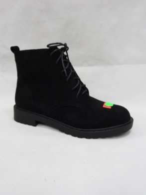 Botki damskie ocieplane na płaskim (36-41) H2109 BLACK