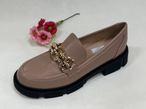 Mokasyny damskie na koturnie (36-41) W-199 NUDE