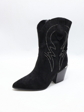 Botki damskie na obcasie (36-41) A9585 BLACK