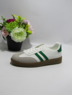 Buty sportowe damskie na płaskim (36-41) BK190 WH/GREEN