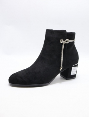 Botki damskie ocieplane na obcasie (36-41) 5528 BLACK