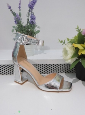 Sandały damskie na obcasie (36-41) X8287 SILVER