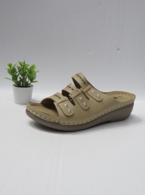 Klapki damskie na koturnie (36-41) 9053 BEIGE