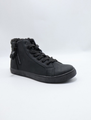 Botki damskie ocieplane na płaskim (37-42) 3505-2 BLACK