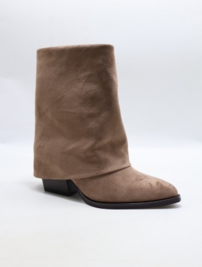 Botki damskie ocieplane na obcasie (36-41) BM178 KHAKI