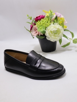 Półbuty damskie na płaskim (36-41) A-703 BLACK SKÓRA