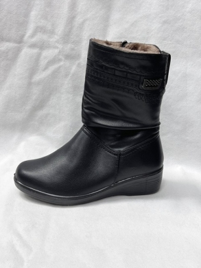 Kozaki damskie ocieplane na płaskim (37-42) 7167 BLACK