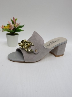 Klapki damskie na obcasie (36-41) 0554 GREY