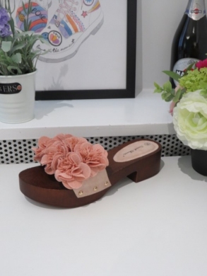 Klapki damskie na obcasie (36-41) LS177 PINK