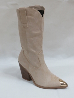 Kozaki damskie jesienne na obcasie (36-41) 9352A BEIGE