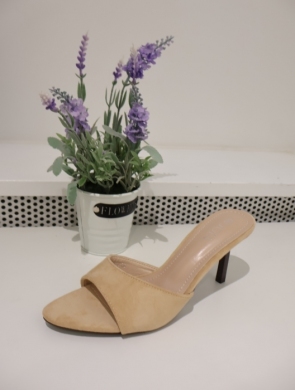 Klapki damskie na szpilce (36-41) H8-1237 KHAKI