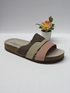Klapki damskie na płaskim (36-41) 0508 PINK/BROWN