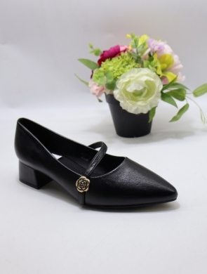 Czółenki damskie na obcasie (36-41) 6537 BLACK