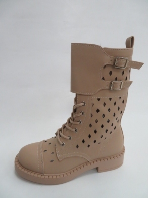 Kozaki damskie jesienne na płaskim (36-41) RQ428 KHAKI