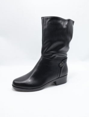 Kozaki damskie ocieplane na płaskim (36-41) A127 BLACK