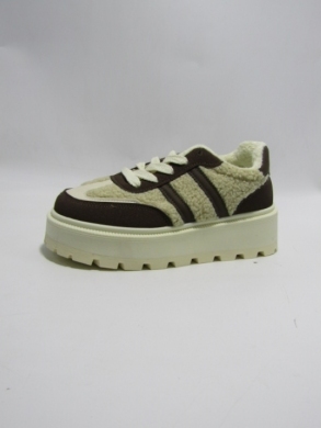 Buty sportowe damskie na płaskim (36-41) 24886 BROWN