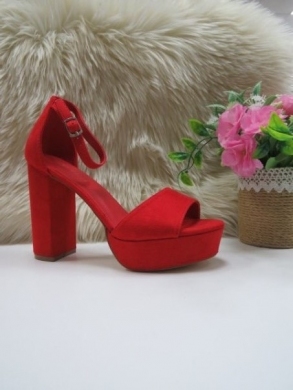 Sandały damskie na obcasie (36-41) F18 RED