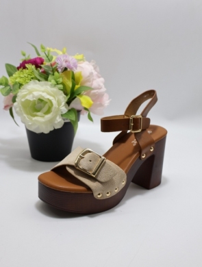 Sandały damskie na obcasie (36-41) 3801 KHAKI