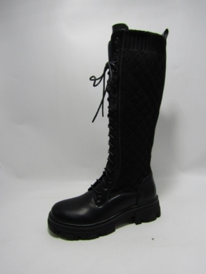 Kozaki damskie na płaskim (36-41) DE327 BLACK
