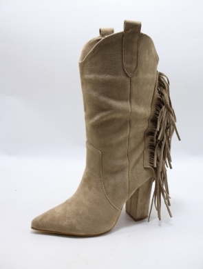 Kozaki damskie na obcasie (36-41) 2531 KHAKI
