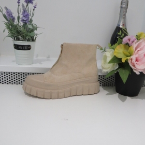 Botki damskie na płaskim (36-41) 88-66 BEIGE