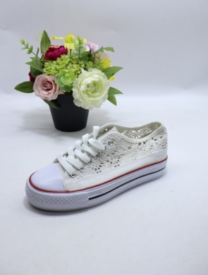 Trampki damskie na płaskim (36-41) 5204B WHITE